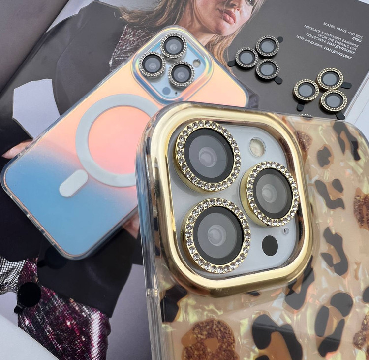 محافظ لنز نگین دار سری آیفون