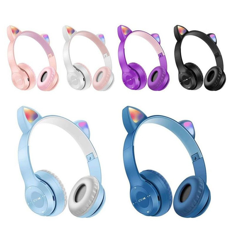 هدفون بلوتوثی خرگوشی چراغ دار P47M