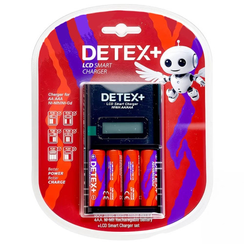 شارژر باتری +DETEX مدل LCD دار