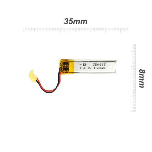 باتری لیتیوم پلیمر 350835 با ظرفیت 150 میلی آمپر