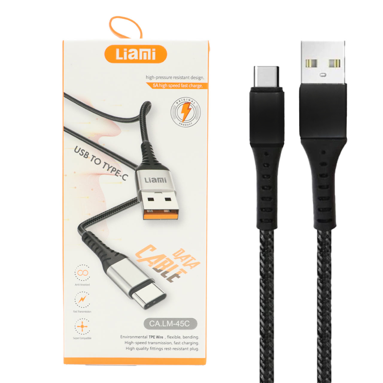 کابل شارژ فست Liami Type-C مدل CA-LM-45C